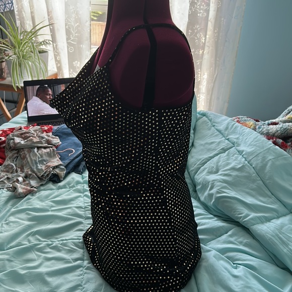 New Sparkly Cowl Neck Mini Dress - Picture 7 of 7